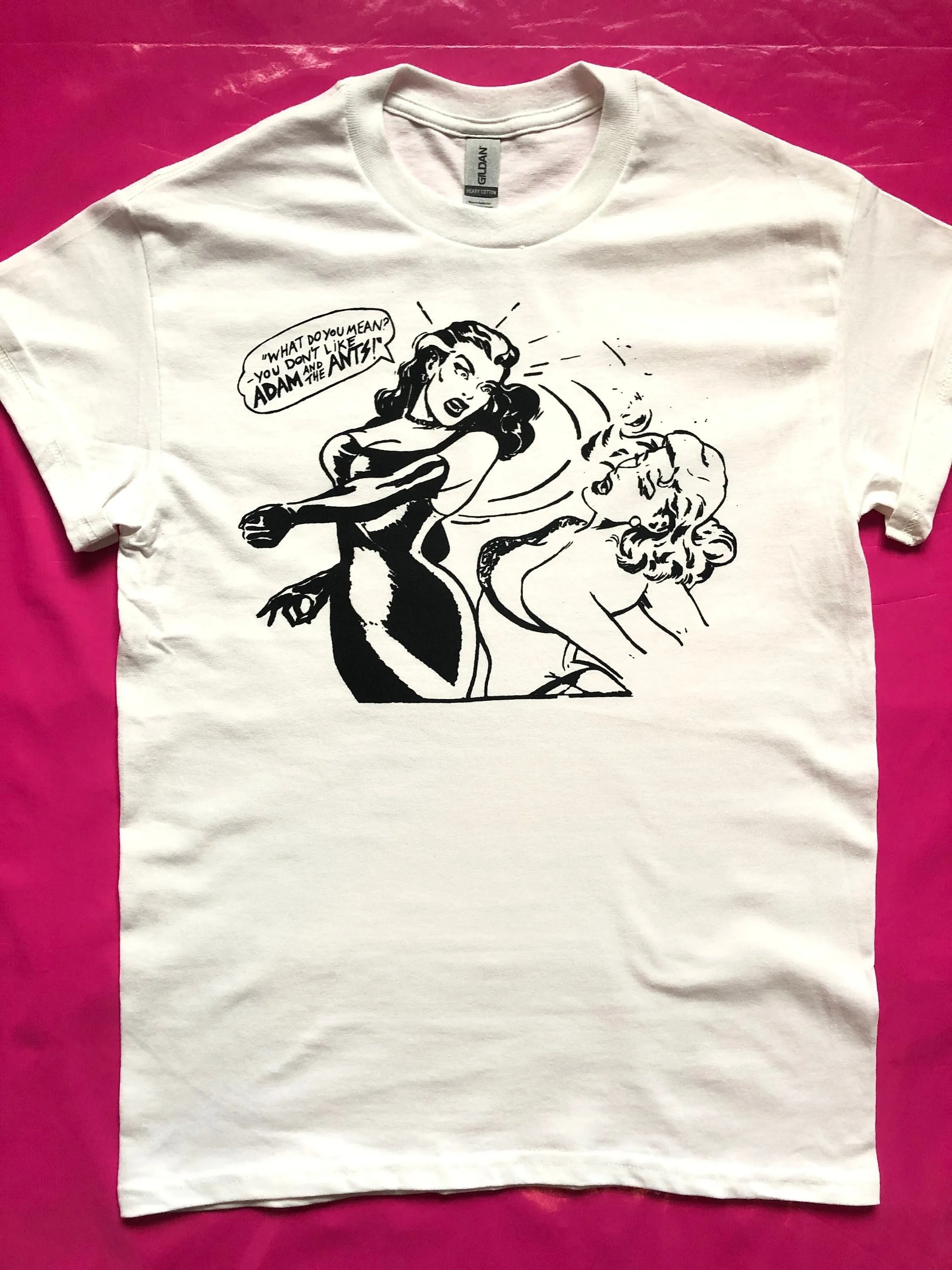 Adam & The Ants Fighting Girls T-Shirt Bianca Taglie S-L Punk