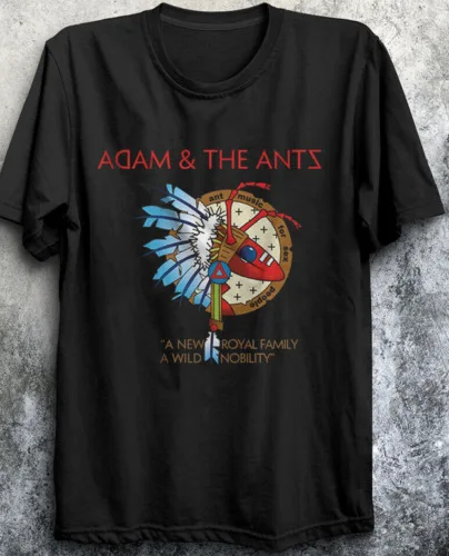Hot Adam And The Ants Tour Shirt Gift Funny Black Shirt Maniche Lunghe