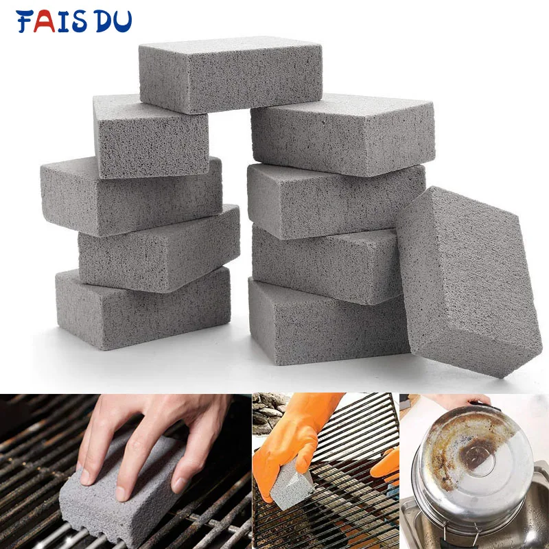 Fais Du Bbq Grill Cleaning Brick Block Grill Stone Rack Macchie Detergente Per Grasso Strumenti Per Barbecue Per Gadget Da Cucina Spazzola Per La Puli