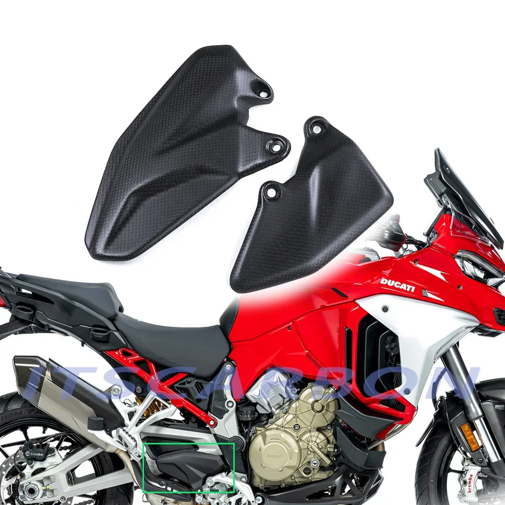 Heel Guards For Ducati Multistrada V4S 2021 2022 Real 100% Carbon Fiber Motorcycle Accessories Footrests Plates Parts Kits