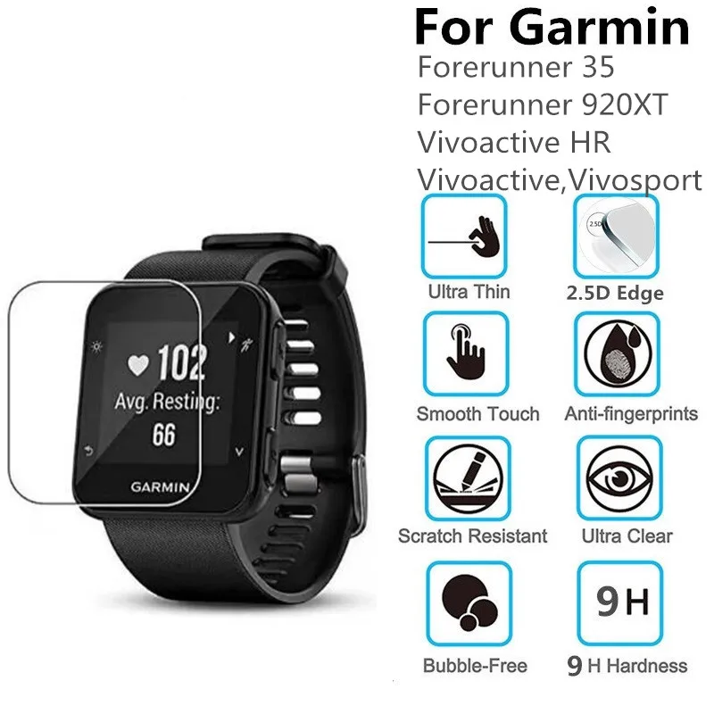 100Pcs Pellicola Salvaschermo Per Garmin Forerunner 35 Vivoactive Hr Forerunner 920Xt Smart Watch Pellicola Protettiva In Vetro Temperato