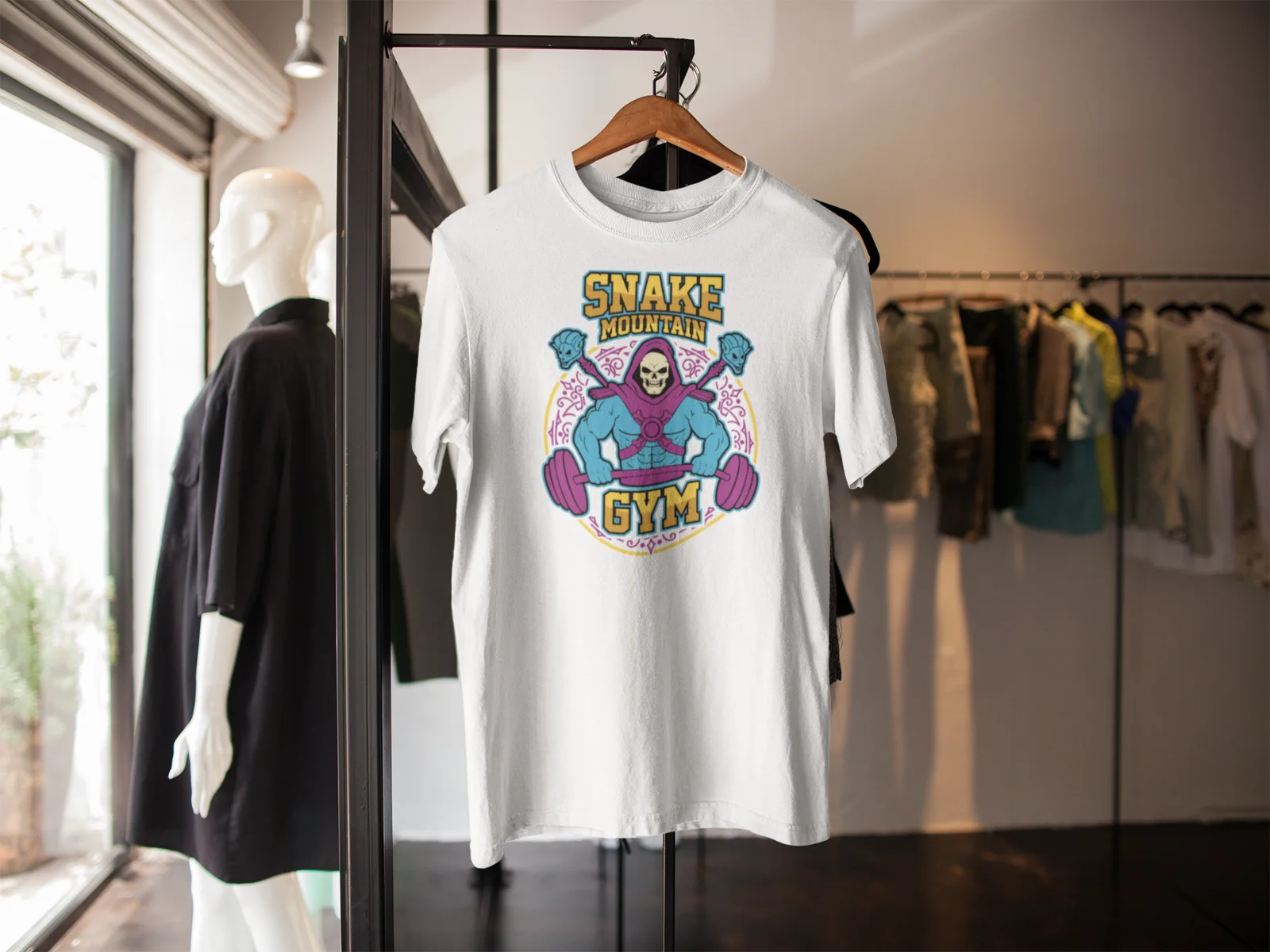 Skeletor Snake Mountain Gym Ispirato T Shirt Cartoon He-Man Gift Adulti Bambini