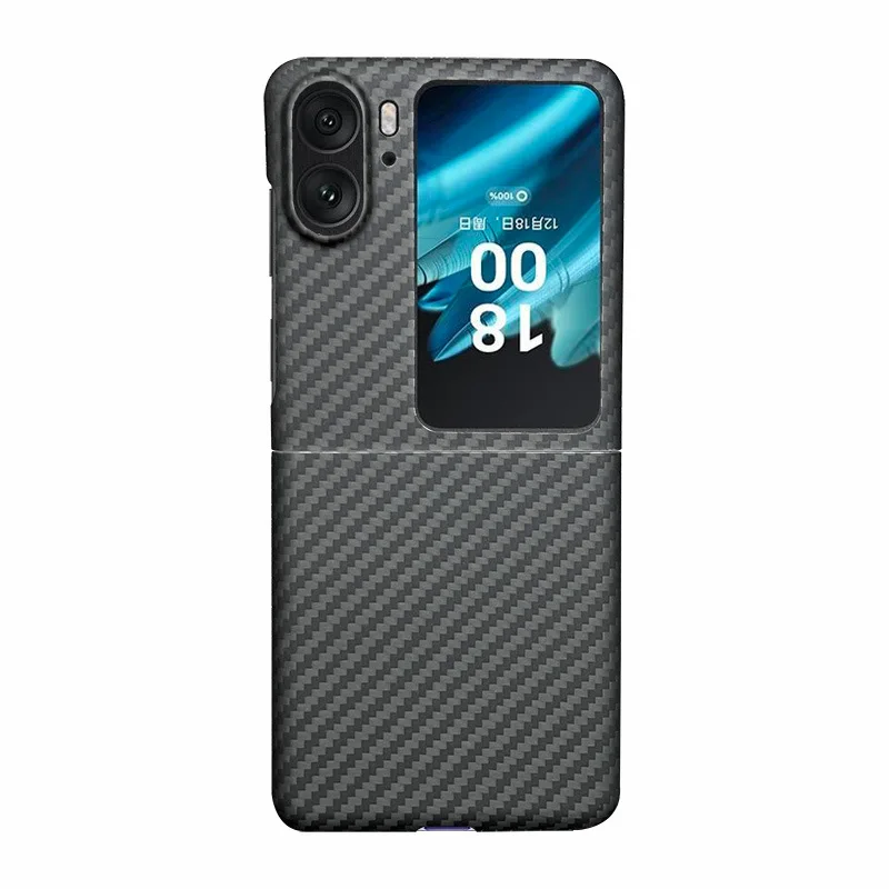 Real Carbon Fiber Cover For Oppo Find N2 Flip Case Ultra-Thin Slim Aramid Fiber Shockproof Cover For Find N2 Flip Case Fundas