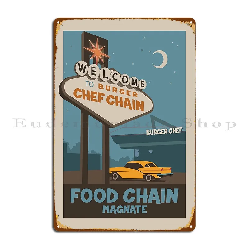 Food Chain Magnate Gioco Da Tavolo Minimalista Poster Da Viaggio Stile Gaming Art Targa In Metallo Poster Cinema Custom Garage Club
