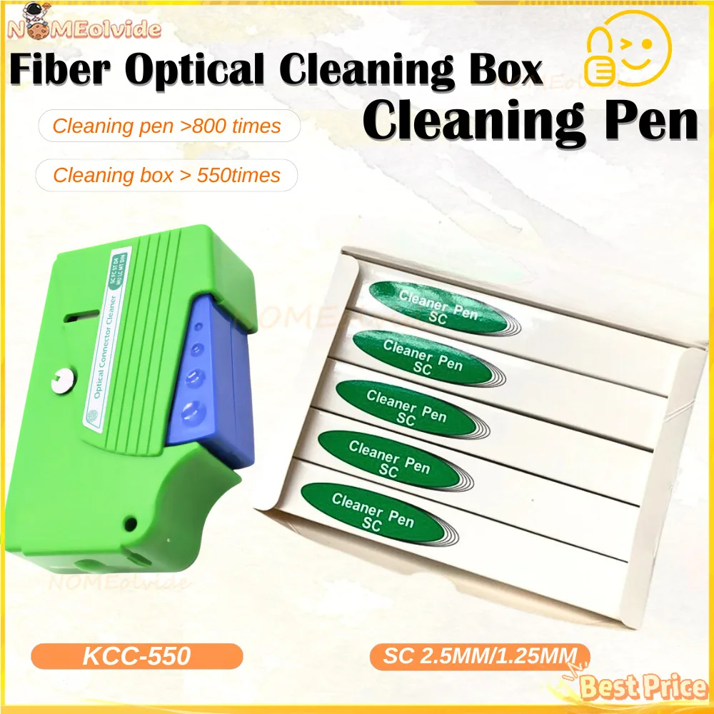 Penna Per La Pulizia Della Fibra Ottica Lc Sc Fc 2.5Mm 1.25Mm E 550 Volte Scatola Di Pulizia Kcc-550 Strumento Per La Pulizia Della Fibra Del Pulitore