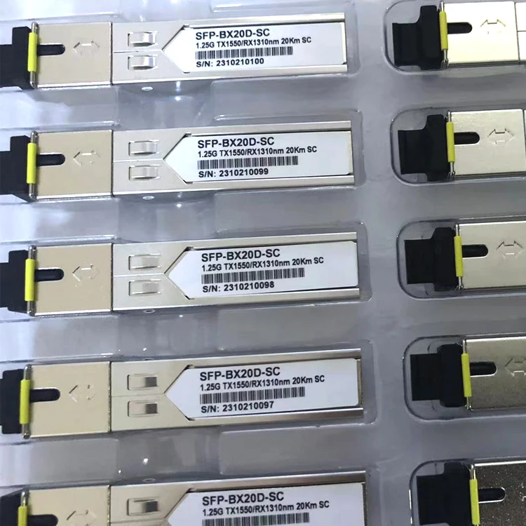 Ricetrasmettitore Sfp 1.25G Wdm Sfp 1310/1550, 1550/1310 Single Mode Single Fiber 20Km, Connettore Sc