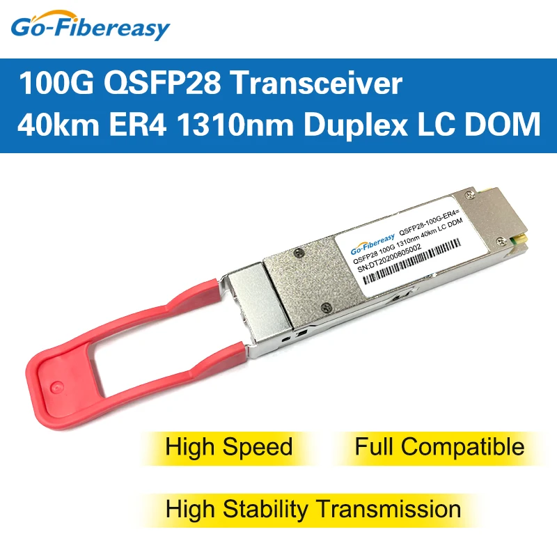Modulo Ottico 100G Qsfp28 Er4 40Km Dual Lc 100Gbase-Er4 1310Nm Cwdm4 Modulo Ricetrasmettitore Ddm Smf Per Huawei/Cisco/Juniper Switch