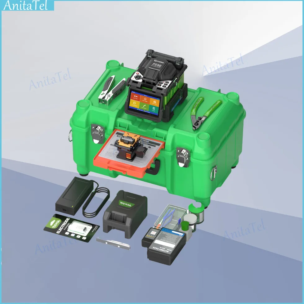 Komshine Fx39 6 Motori Tronco Ftth Fibra Fusion Splicer 7800Mah Capacità Della Batteria Fusion Splicing Machine Saldatrice In Fibra