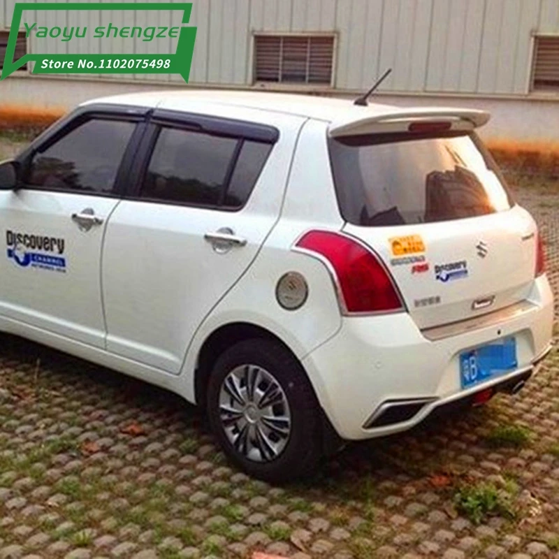 For Swift Spoiler High Quality Abs Material Car Rear Wing Swift Primer Color Rear Spoiler For Suzuki Swift Spoiler 2007-2013