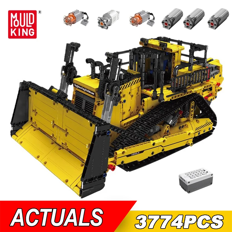 Mold King 17049 Technical Motorizzato Pr766 Bulldozer Building Block App Rc Assembly Truck Model Bricks Kids Christmas Gift Boys