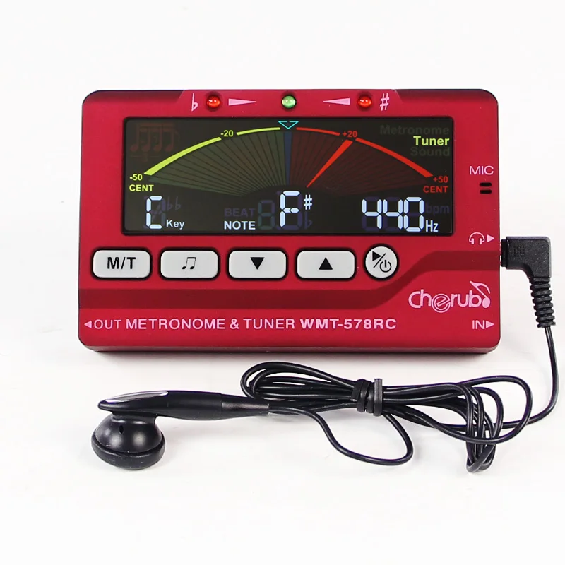 Cherubino Wmt-578Rc Metro-Tuner Per Saxphone Flauto E Strumenti A Fiato Metronomo Chromatic Tuner Tone Generator Display Lcd