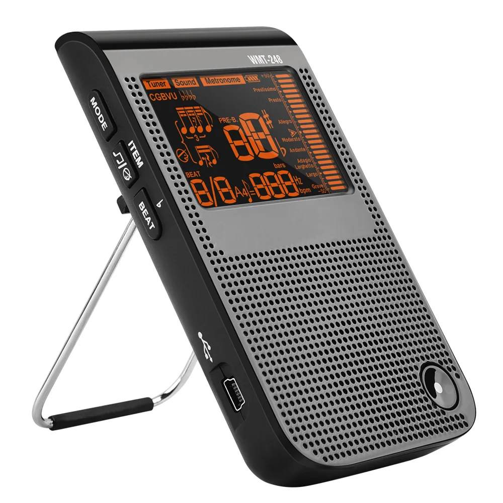 Lekato Wmt-248 Sintonizzatore 3 In 1 Metronomo Tone Generator Metronomo Tuner Tone Generator Accordatore Digitale Clip Per Chitarra Su Display A Led