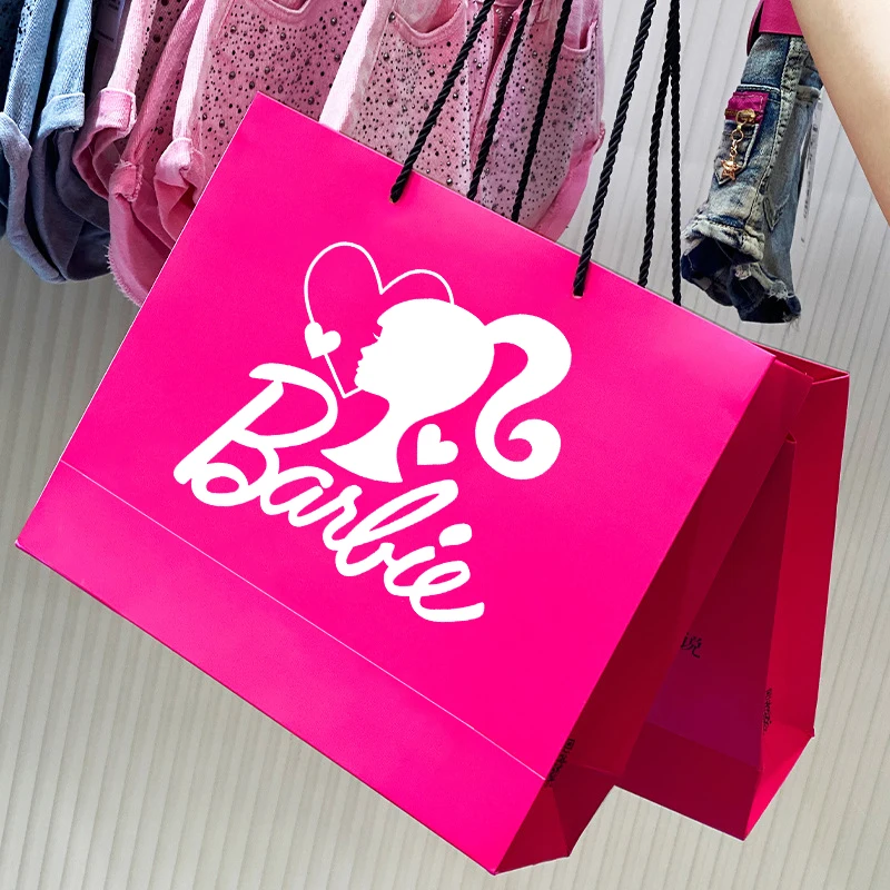 Anime Barbie Paper Shopping Bag Kawaii Cartoon Birthday Christmas San Valentino Present Party Favors Packaging Handbag Gifts