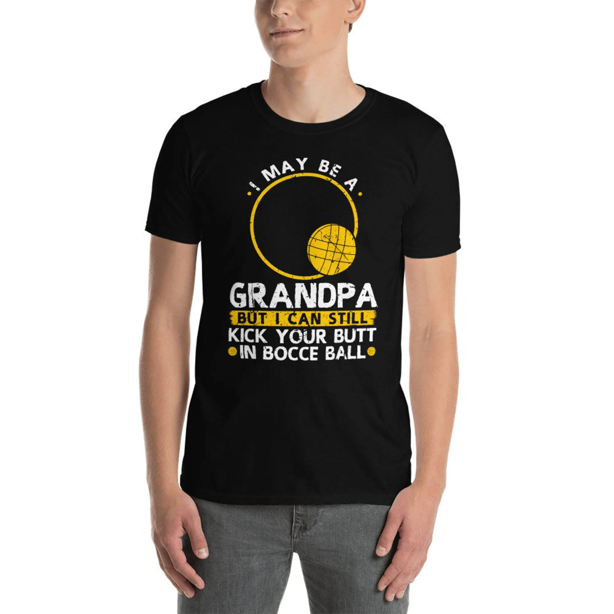Nonno Bocce Ball Player Gioco Di Bowling Italiano Maglietta Del Nonno Maniche Lunghe O Corte