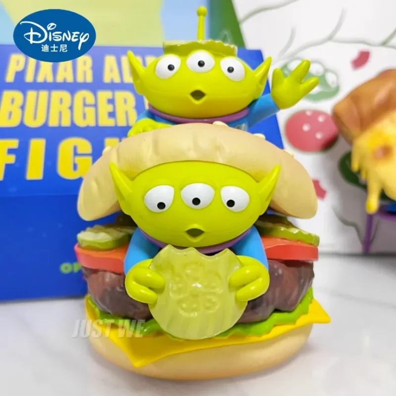 Disneys Cartoon Toy Story Alien Hamburger Statue Creative Three Eyes Alien Action Figure Fashion Collezioni In Pvc Regali Modello