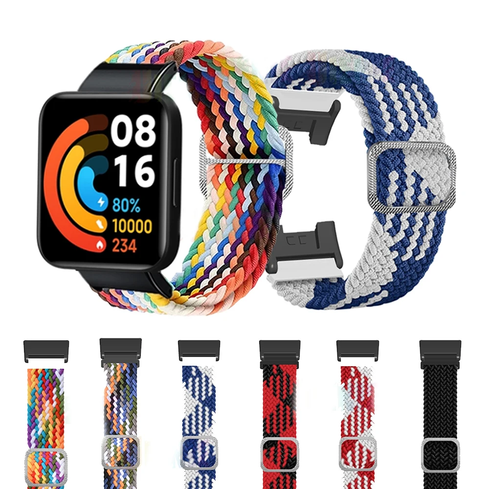 Nylon Intrecciato Solo Loop Per Xiaomi Mi Watch Lite /Redmi Watch 2 Cinturino Cinturino Cinturino Mi Watch Lite Wristband Per Redmi Watch 2