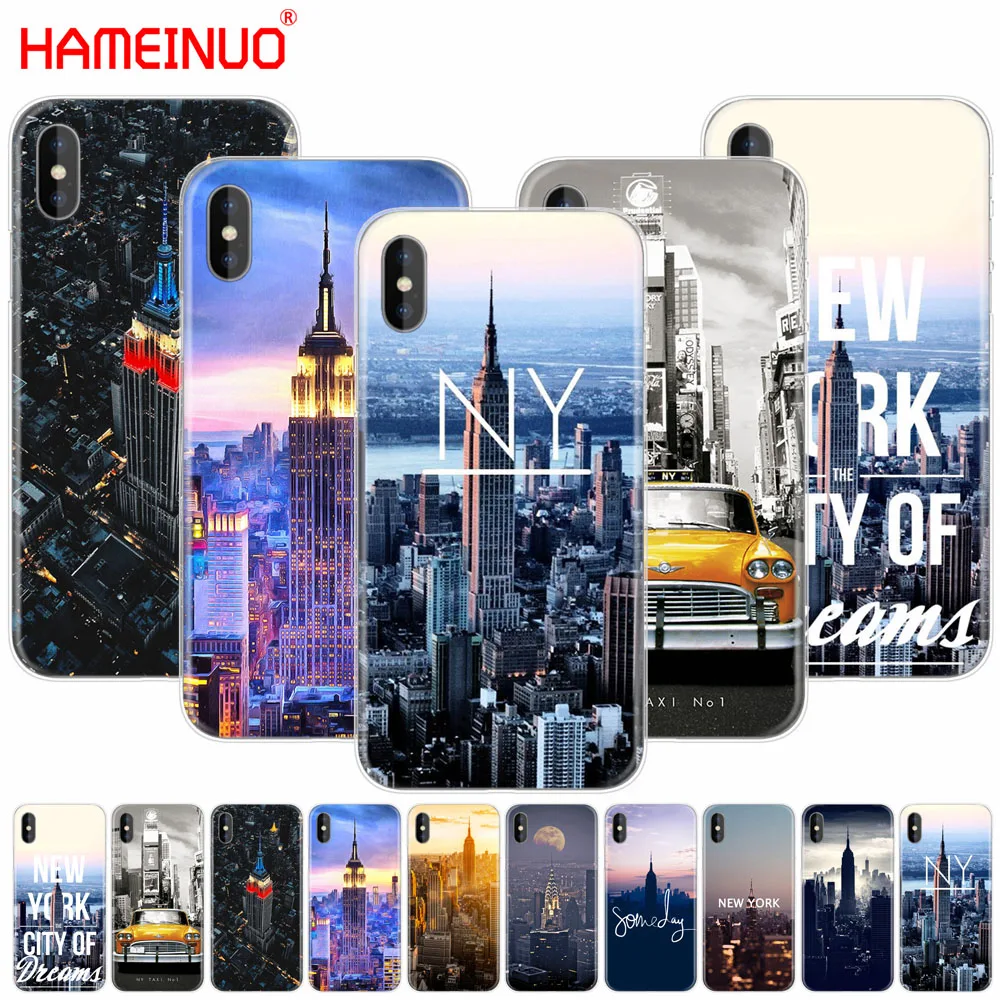 Custodia Per Cellulare Hameinuo New York City Per Iphone X 8 7 6 4 4S 5 5S Se 5C 6S Plus