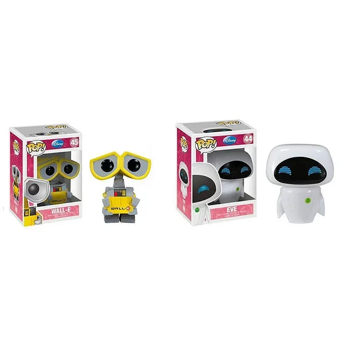 Funko Disney Anime Movie Toys Eve #44 & Wall-E #45 Action Toy Figures Collection Model Toys For Children Gift