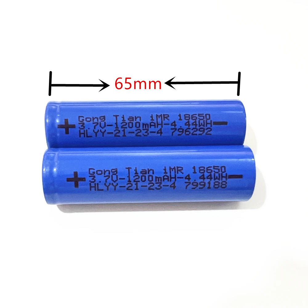 2Pcs/ Gong Tian Imr 18650 1200Mah Li-Ion Rechargable Battery 3.7V   For Frsky X-Lite Pro