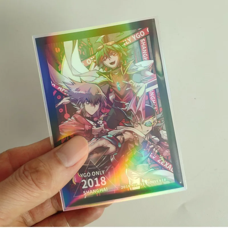 1000 Pz 65 X90 61 X88Clear Holo Card Sleeves Per Yugioh Gioco Da Tavolo Ologramma Gaming Card Film Laser Shining Protector Bulk Sleeve