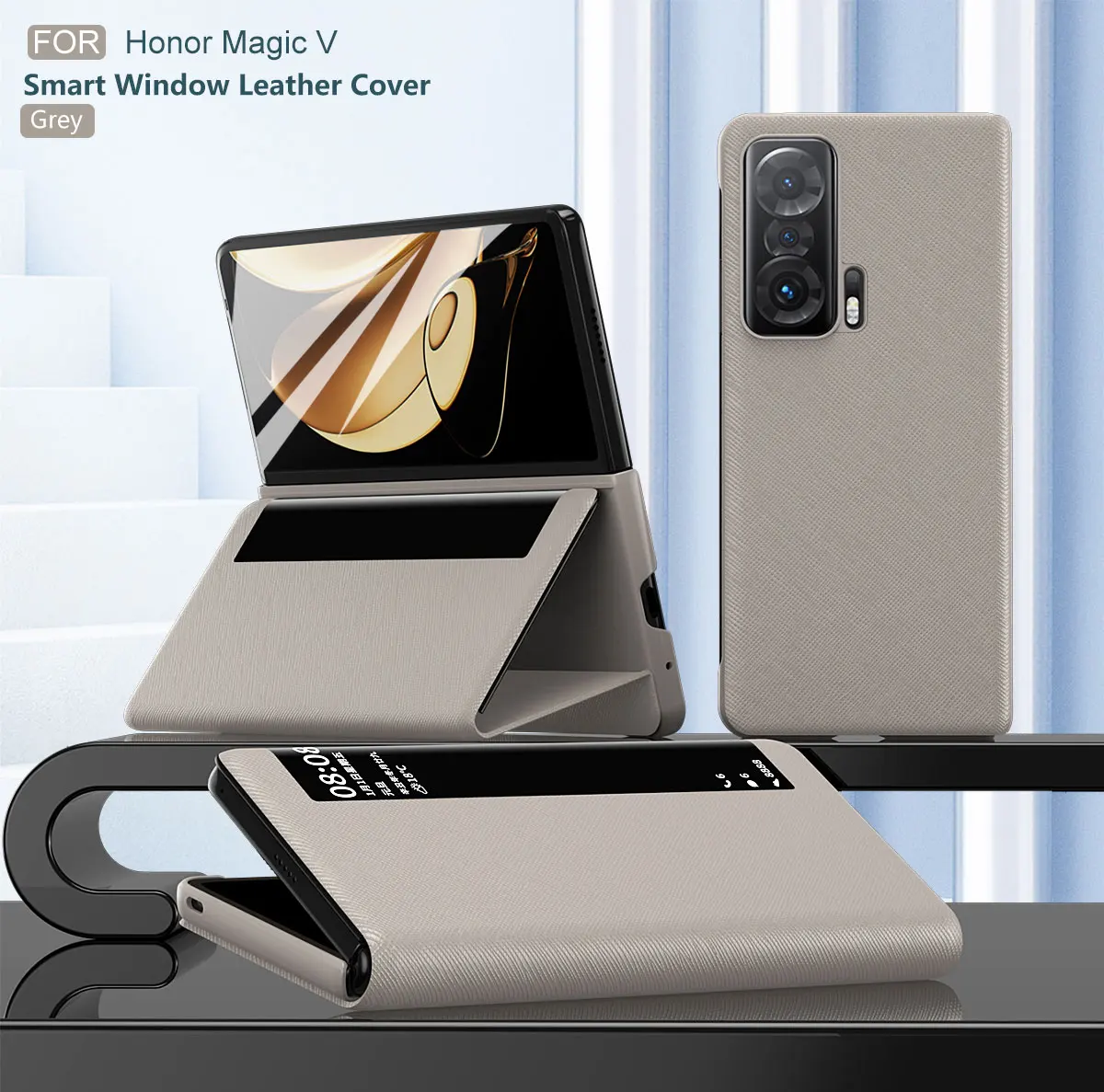 Custodia Originale In Pelle Smart Window Per Huawei Honor Magic V Custodia Magnetica Pieghevole Antiurto Per Honor Magic V 5G Fundas