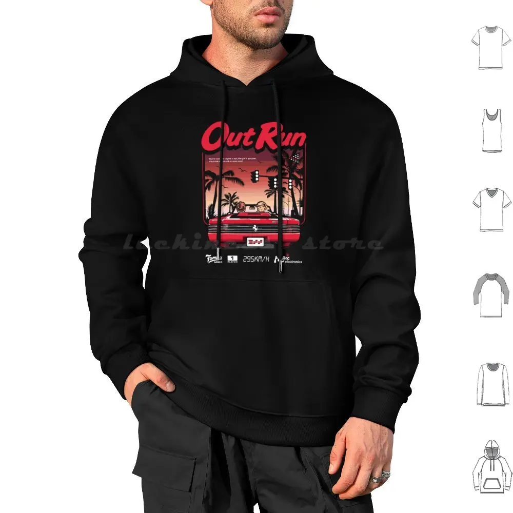 Out Run Retro Arcade Vintage Felpe Con Cappuccio Manica Lunga Out Run Outrun Mow Mega Drive Arcadian Retro Vintage Gaming Game