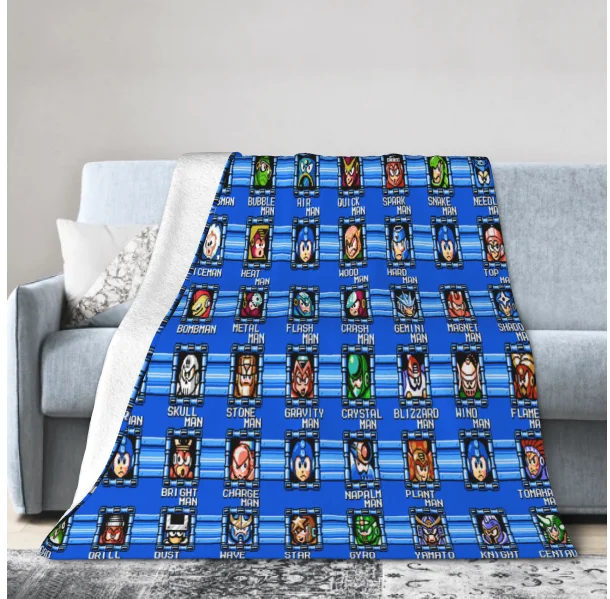 Fun Classic Megaman 3 Stage Select Nuova Vendita Stampa Personalizzata Flanella Morbida Coperta Megaman 3 Rockman 3 Megaman Rockman Mega Man