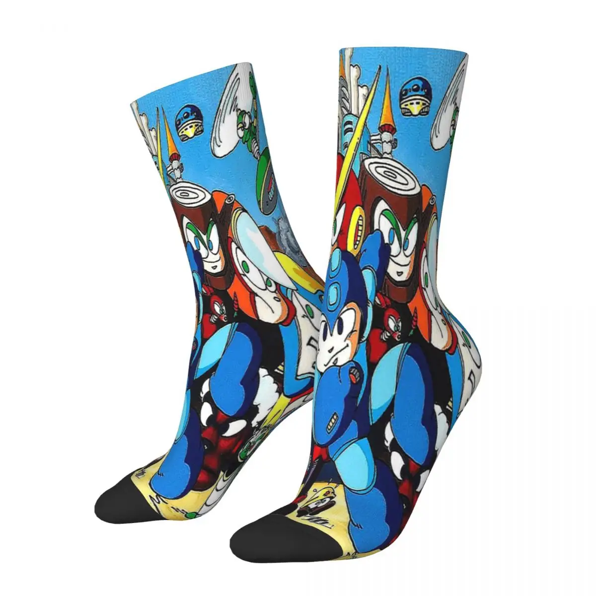 Mega Man Art Cartoon Anime Socks Male Mens Women Spring Stockings Printed