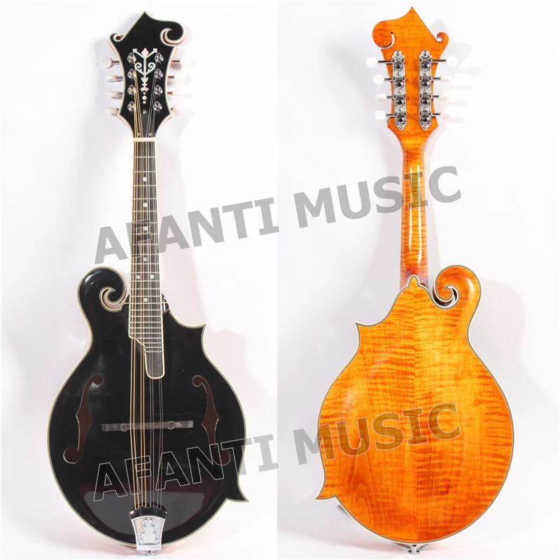 Afanti Top In Abete Massiccio/Acero Fiammato Retro E Lati/Basso 5 Afanti Mandola (Amb-211)