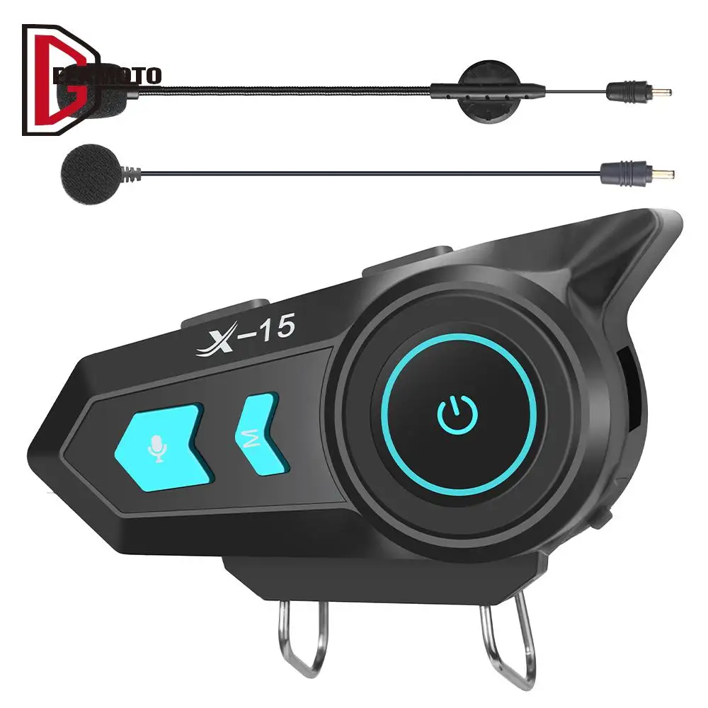 Casco Moto Auricolare Interfono Universale Casco Moto Interfono Moto Bluetooth Riduzione Del Rumore Impermeabile Illuminazione A Cinque Colori