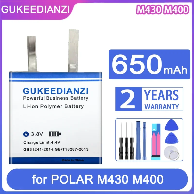 Gukeedianzi Batteria Di Ricambio M430 M400 (322826) 650Mah Per Orologio Sportivo Gps Polar M430 M400