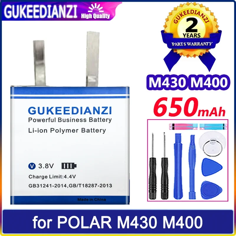Gukeedianzi Batteria M430 M400 (322826) 650Mah Per Polar M430 M400 Gps Orologio Sportivo Batteria