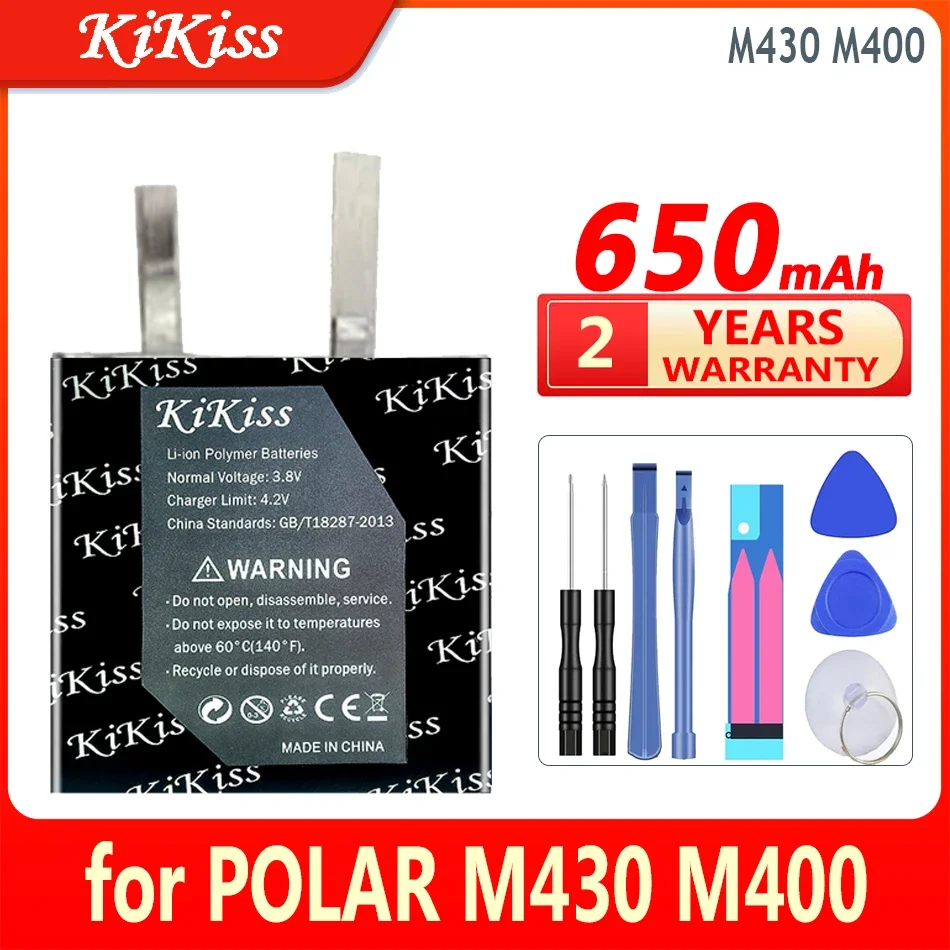 Batteria Kikiss M430 M400 (322826) 650Mah Per Polar M430 M400 Orologio Sportivo Gps Bateria Ad Alta Capacità