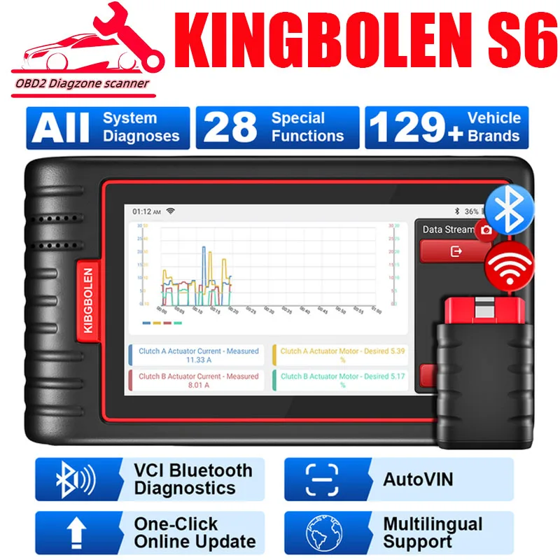 Kingbolen S6 Thinkscan Max Full Systems Scanner Diagnostico Obd2 28 Reset Test Bidirezionale Scanner Updat Gratuito A Vita