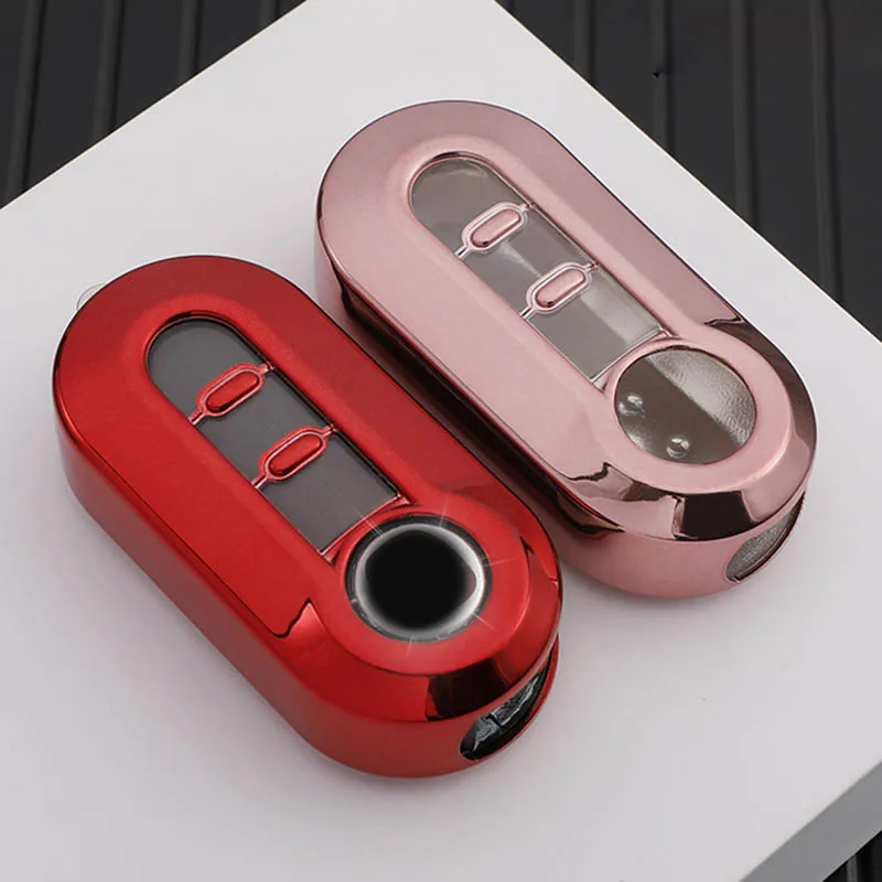 Red Car Key Case Fob Cover Shell Per Fiat Peugeot Ducato 500 Punto Lancia Doblo Abarth