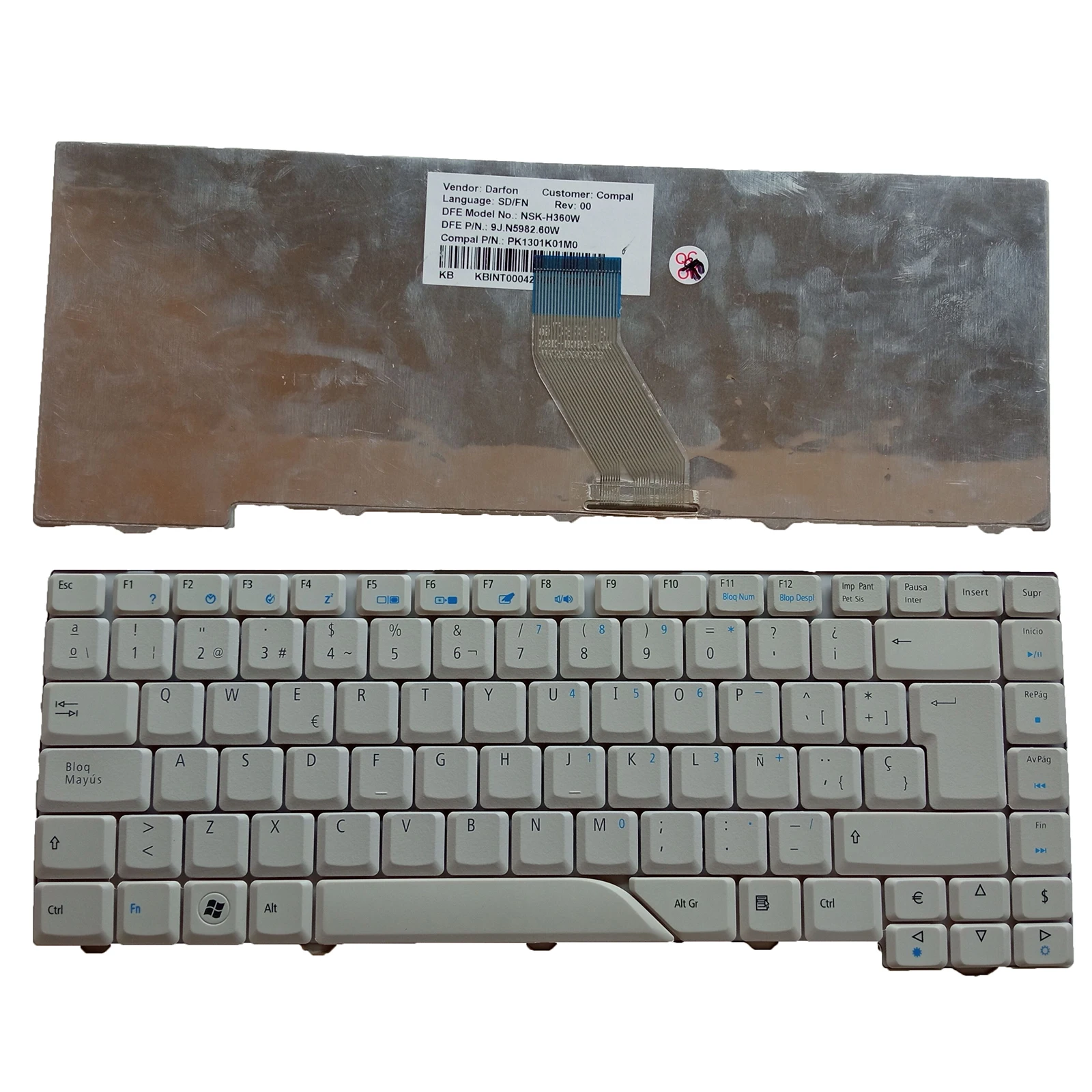 Tastiera Sp Per Acer Aspire 5220 5310 5315 5520 5710 5715 5715Z Bianco
