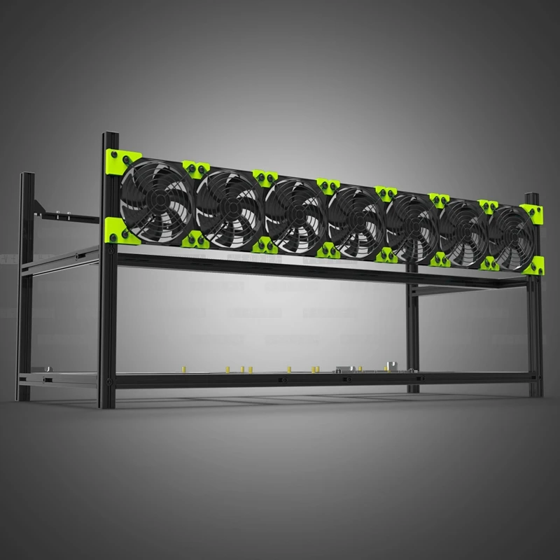 Btc Eth V3 8 Gpu Miner Case Alluminio Impilabile Cornice Vuota Aperta Per Ethereum Mining Rig Server Rack 6/8 Card Bitcon Miner Kit