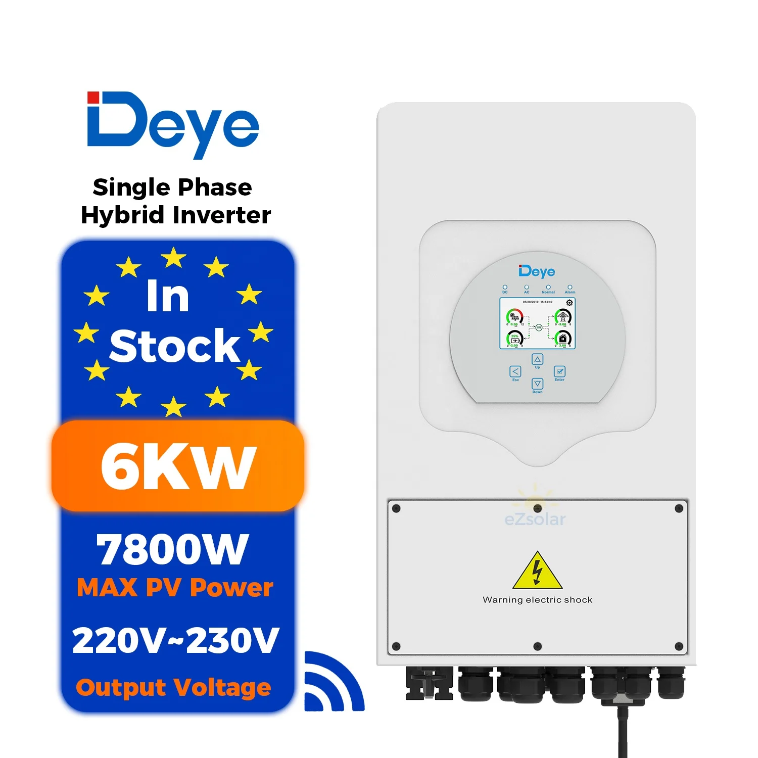 Magazzino Ue Deye Sun-6K-Sg03Lp1-Eu Inverter Ibrido Monofase 6Kw 8Kw 10Kw Solar Hybrid Wechselrichter
