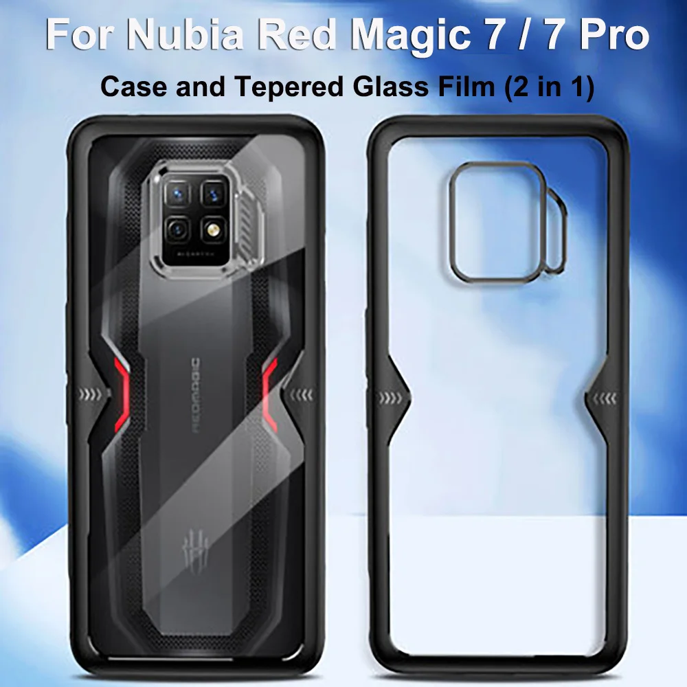 Custodia Per Red Magic 7 Pro Nx709J Protezione Pc + Tpu Hard Shell Antiurto Redmagic 7 Pro Cover Per Red Magic 7 Nx679J Con Pellicola