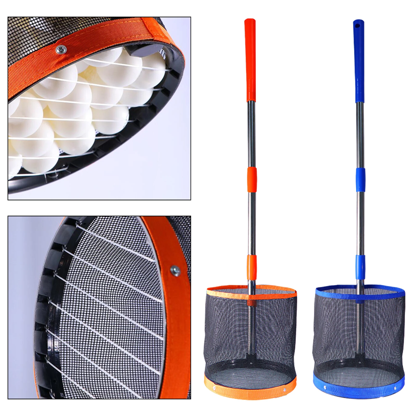 140Pcs Balls Ping Pong Ball Picker Container Ping Pong Ball Picker Telescopico In Acciaio Inox Ping Pong Picking Collecter