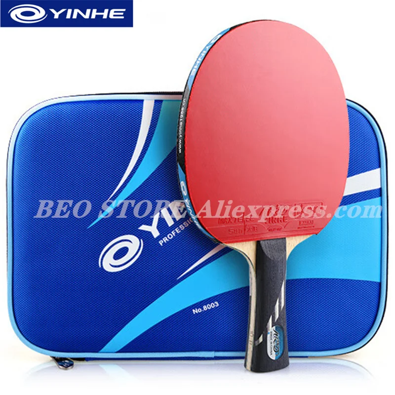 Yinhe 10 Star Racket Galaxy 5 Wood + 2 Carbon Off ++ Pips-In Rubber Yinhe Racchetta Da Ping Pong Bat