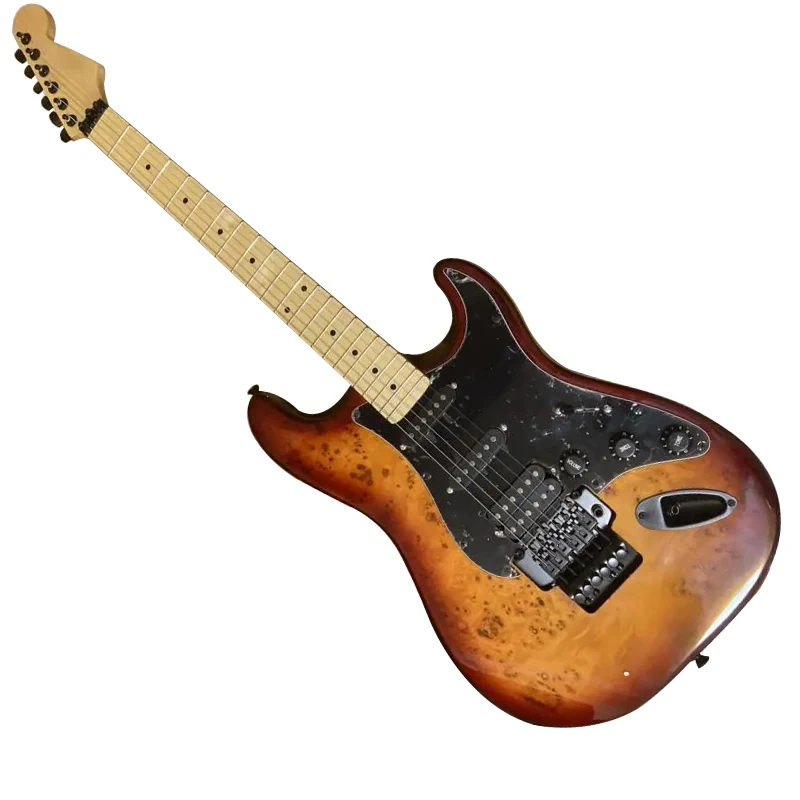 Stratocaste-R 22 Tasti Maple Fingerboard Black Tremolo Floyd Rose Custom Body Guitar