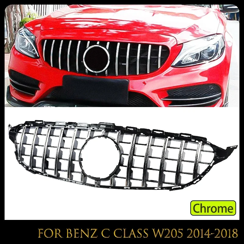Griglia Paraurti Anteriore Stile Gt W205 Grill 2015-2018 Amg Panamericana Grill Accessori Auto Tuning Per Mercedes Benz