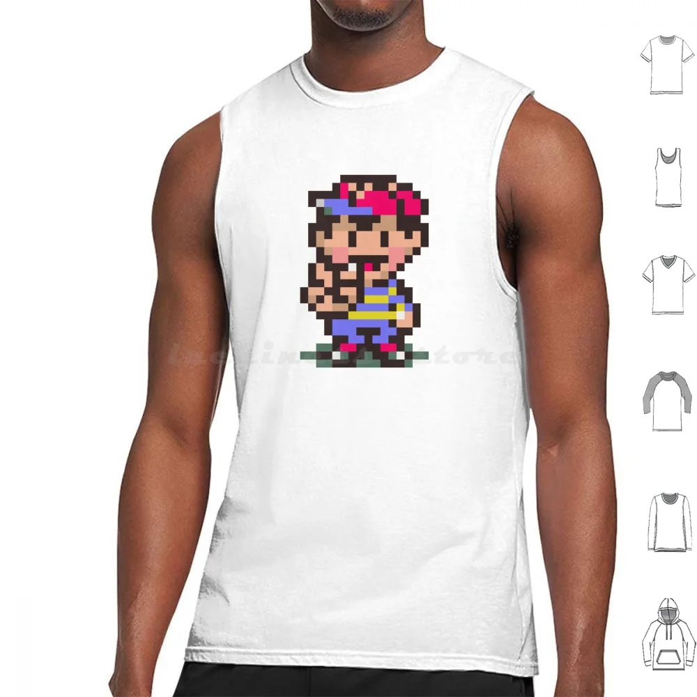 Fuzzy Pickles Sprite Canotte Gilet Senza Maniche Earthbound Ness Mother Snes Mother 2 Lucas Mother 3 Retro Super Smash Bros Game
