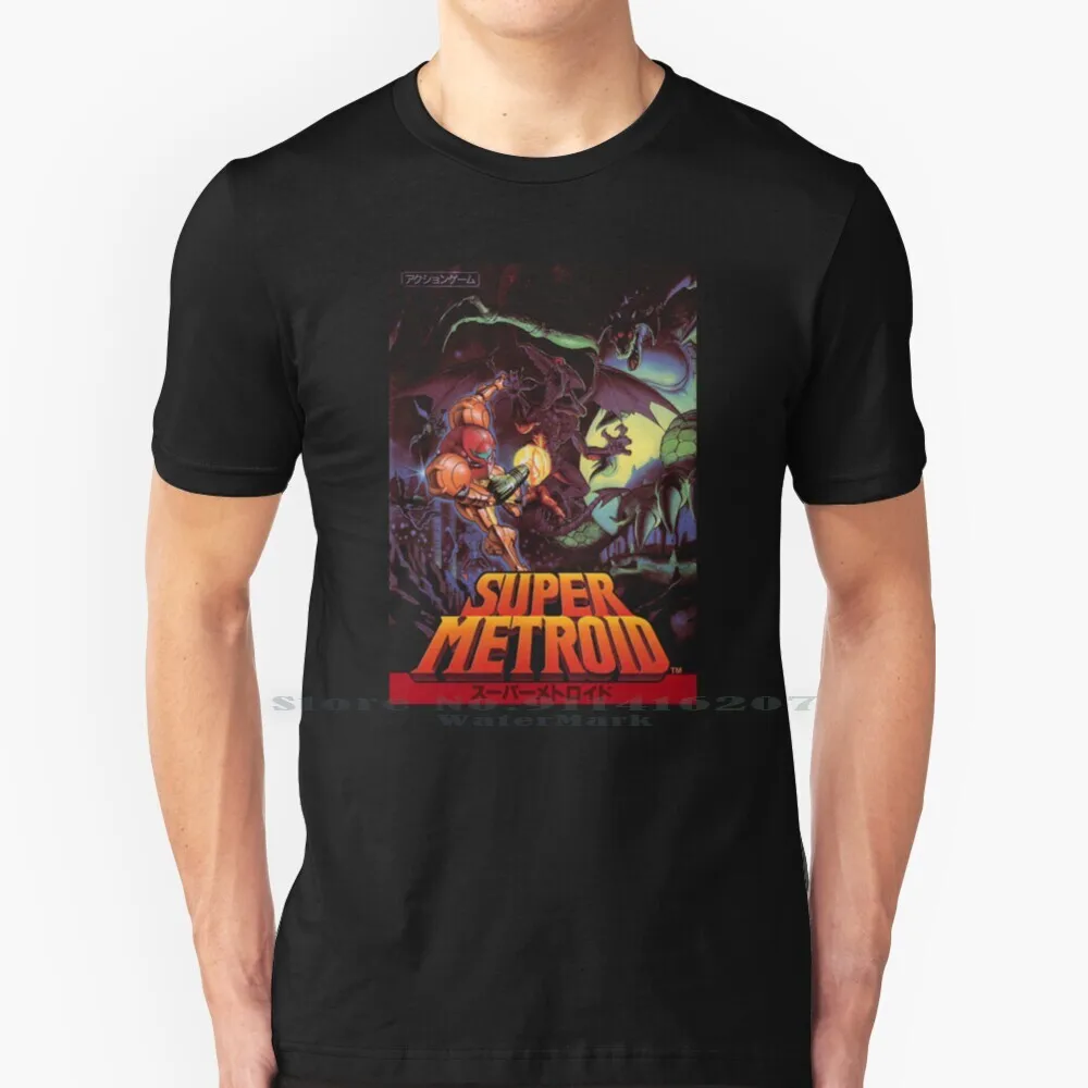 Maglietta Super Meatrod 100% Puro Cotone Metroid Super Metroid Nintendo Samus Samus Aran Super Smash Bros Ssb Super Nintendo Snes