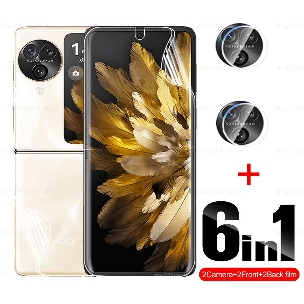 6 In1 Pellicola Idrogel Anteriore Posteriore Per Oppo Find N3 Flip Camera Lens Screen Protector Per Oppo Find N 3 Flip 3 Flip N3Flip Cover 6.8In