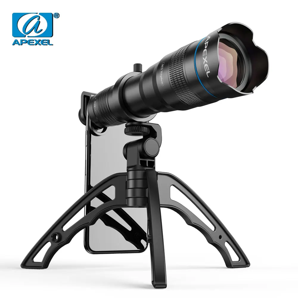 Apexel Hd 36X Teleobiettivo Zoom Monoculare Con Treppiede Selfie Per Iphone Samsung Altri Smartphone Viaggi Caccia Escursionismo Sport