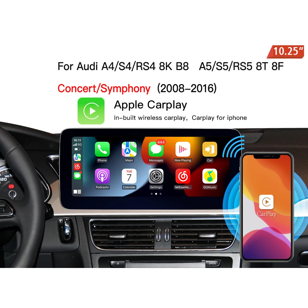 Android Head Unit Autoradio Per Audi A4 B8 S4 A5 Concert Symphony2008-2016 Aggiornamento Stereo Navigazione Aftermarket Carplay Auto