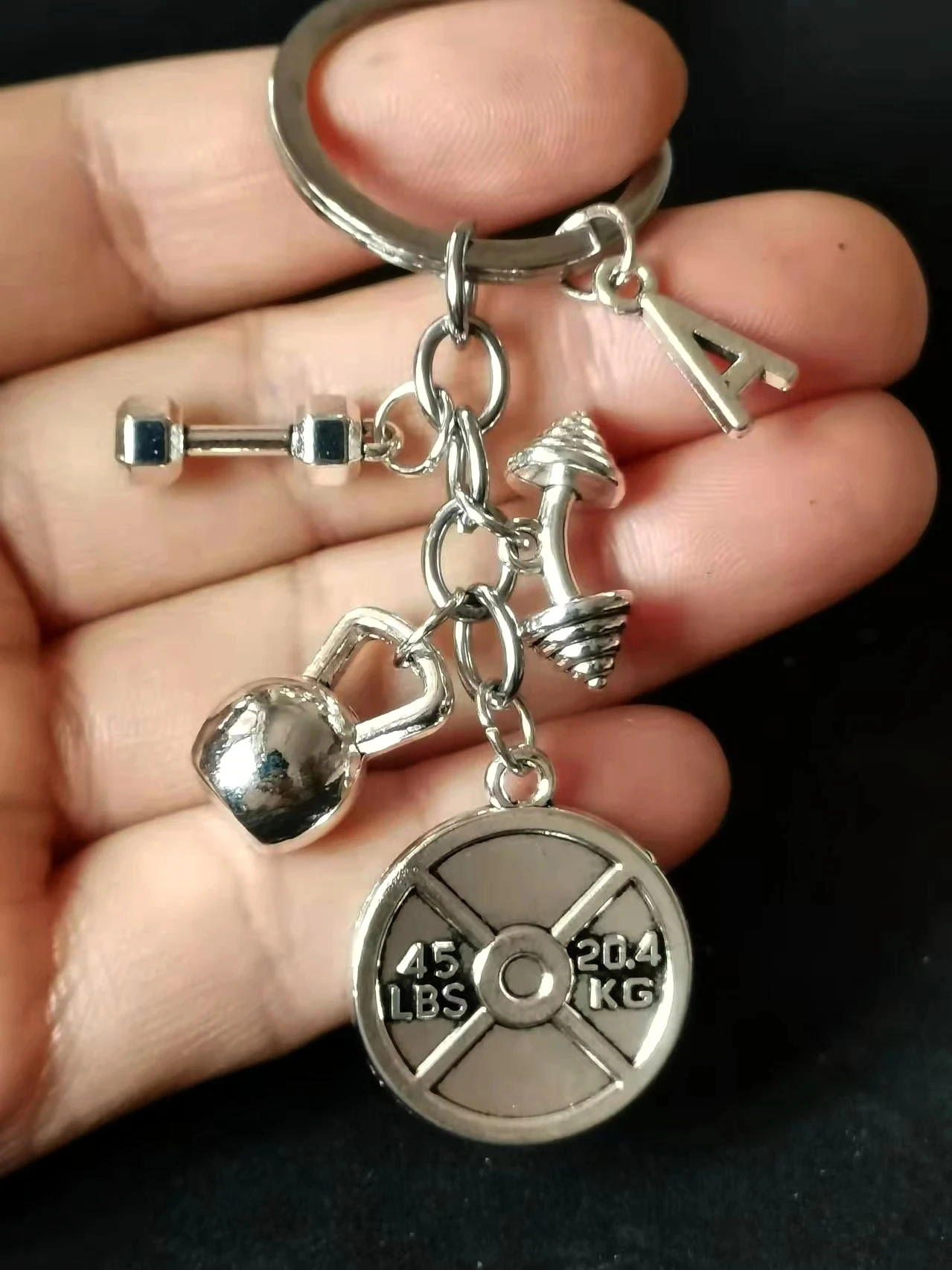 A-Z Lettere Accessori Moda Portachiavi Mini Manubrio Disco Manubri Fitness Portachiavi Regalo Di Design Coach Souvenir