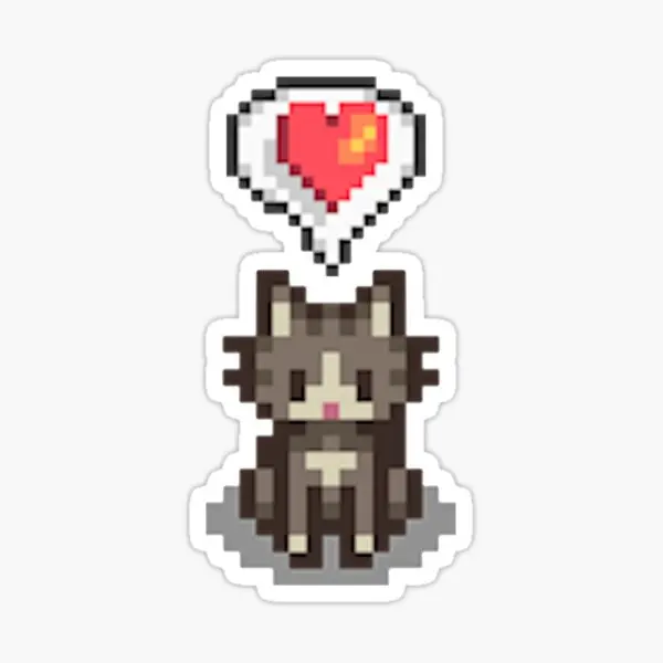 Stardew Valley Happy Grey Cat 5Pcs Adesivi Per Adesivi Murali Kid Window Cute Laptop Decorations Decor Art Print Bumper